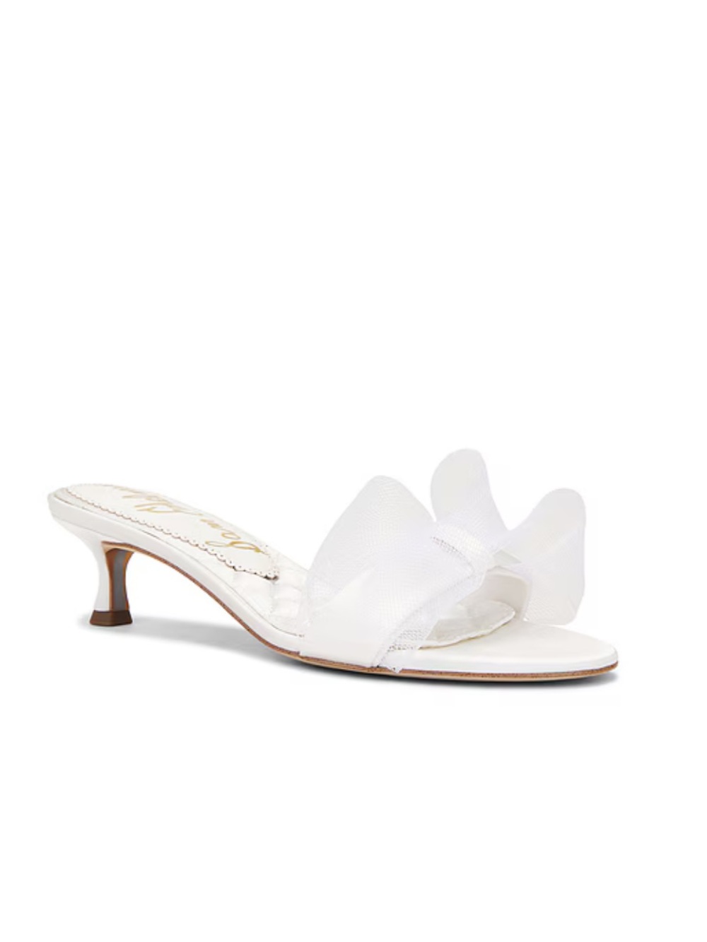 Sam Edelman Corrie Sandals White  Bow-Accent Kitten Heels shoes Revolve 6.5